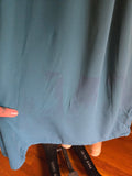Vintage 40s teal rayon long bishop sleeve dress