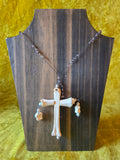 Unforgiven Animal Bone Cross Rosary Necklace