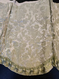 Vintage Green Brocade Scalloped Curtain Valence