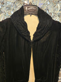 Vintage 1930s Black Velvet Coat