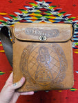 Vintage Oaxaca Mexico Souvenir Tooled Leather Bag