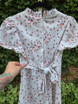 Vintage 60s White with Red Roses Mini Dress