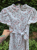 Vintage 60s White with Red Roses Mini Dress