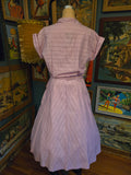 Vintage 50s Fit and Flare Lilac Purple Shirt Dress