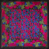 Vintage 90s black and purple grape square scarf