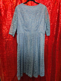 Vintage 50s Pastel Blue Lace Formal Dress