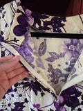 Vintage 60s Tropical Purple and White Dress