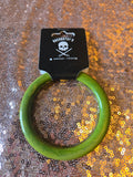 Vintage 60s Lime Green Bakelite Bangle Bracelet