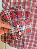Unforgiven Red Plaid Rose Western with White Fringe