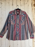 Unforgiven Upcycled Rose Blue Striped Western