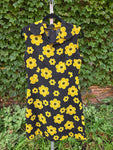 Vintage 60s black and yellow daisy dress