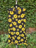 Vintage 60s black and yellow daisy dress