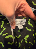 Gently Used Unique Vintage Rita Black & Green Bat Dress