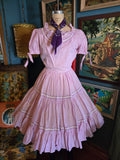 Vintage 60s Purple Gingham Square Dancing Dress