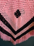 Vintage Pink Crocheted Shawl