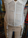 Vintage 60s white bustier corset top with garters