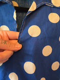 Odd Betties Vintage 80s Blue and White Polka Dot Shirt