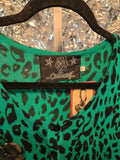 Gently Used Collectif Kelly Green Leopard Cardigan