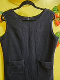 Vintage 60s Navy Wool Jumper Dress