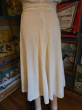 Vintage 50s white & gold embroidered wool dress