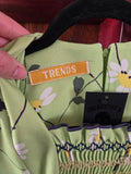 Vintage 60s Lime Green Daisy Top with Pockets