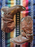 Vintage 80s Brown Leather Cowboy Boot Men's 9.5
