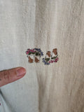 Vintage 90s White Linen Dress with Potted Plant Print