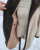 Vintage 60s Faux Fur Brown and Ivory Coat