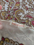 Vintage 60s white brown and red paisley silk scarf