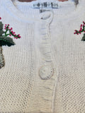 Vintage 90's White Christmas Bell Sweater Cardigan