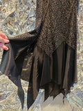Vintage Black and Gold Tattered Dress