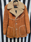 Vintage 70s JCPenney Orange Leather Coat