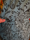 Vintage 40s blue and black paisley rayon dress