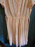 Vintage 70s pink eyelet lace print dress