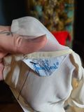 Vintage 60s Sheer white blouse with pussycat bow