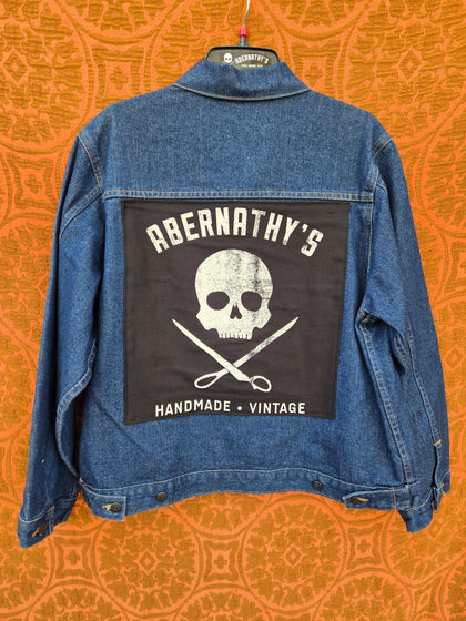 Abernathy's Skull and Scissors Dark Wash Denim Jacket