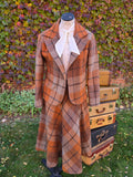Vintage 70s Wool Plaid Jacket and Skirt Set