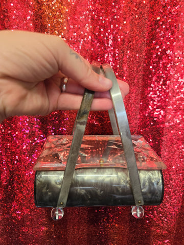 Vintage Grey Lucite Purse