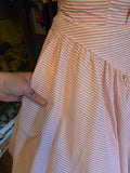Vintage 50s white and pink striped fit and flare dress