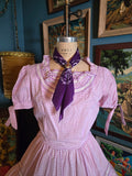 Vintage 60s Purple Gingham Square Dancing Dress