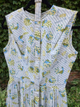 Vintage 60s White Peacock Novelty Print Dress