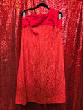 Vintage 60s Red Lace Strapless Dress with Sash