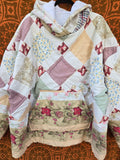Unforgiven Upcycle Tan and Red Quilt Hoodie
