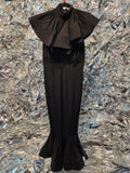 Gently Used Fashion Nova Black Ruffle Mermaid Dress