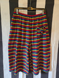 Odd Betties 80s Black Primary Color Striped Shorts