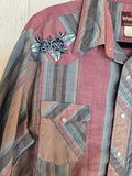 Unforgiven Upcycled Rose Blue Striped Western