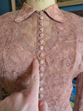 Vintage 50s Dusty Rose Lace Dress with Jacket