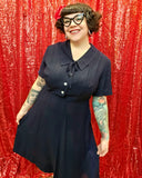 Vintage 40 Navy Blue Sheer Dress