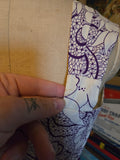 Vintage 50s white & purple floral Rhinestone dress
