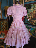 Vintage 60s Purple Gingham Square Dancing Dress